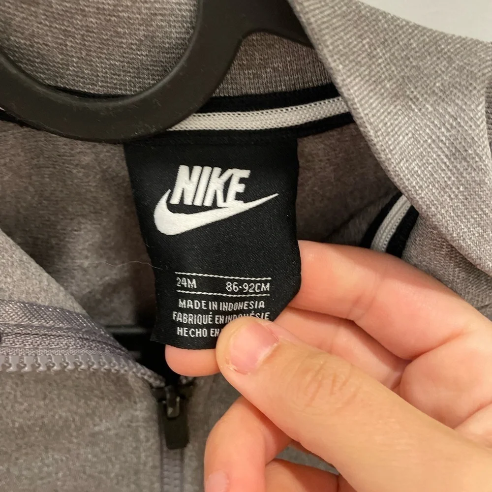 Nike Kids Charcoal Full-Zip Hoodie